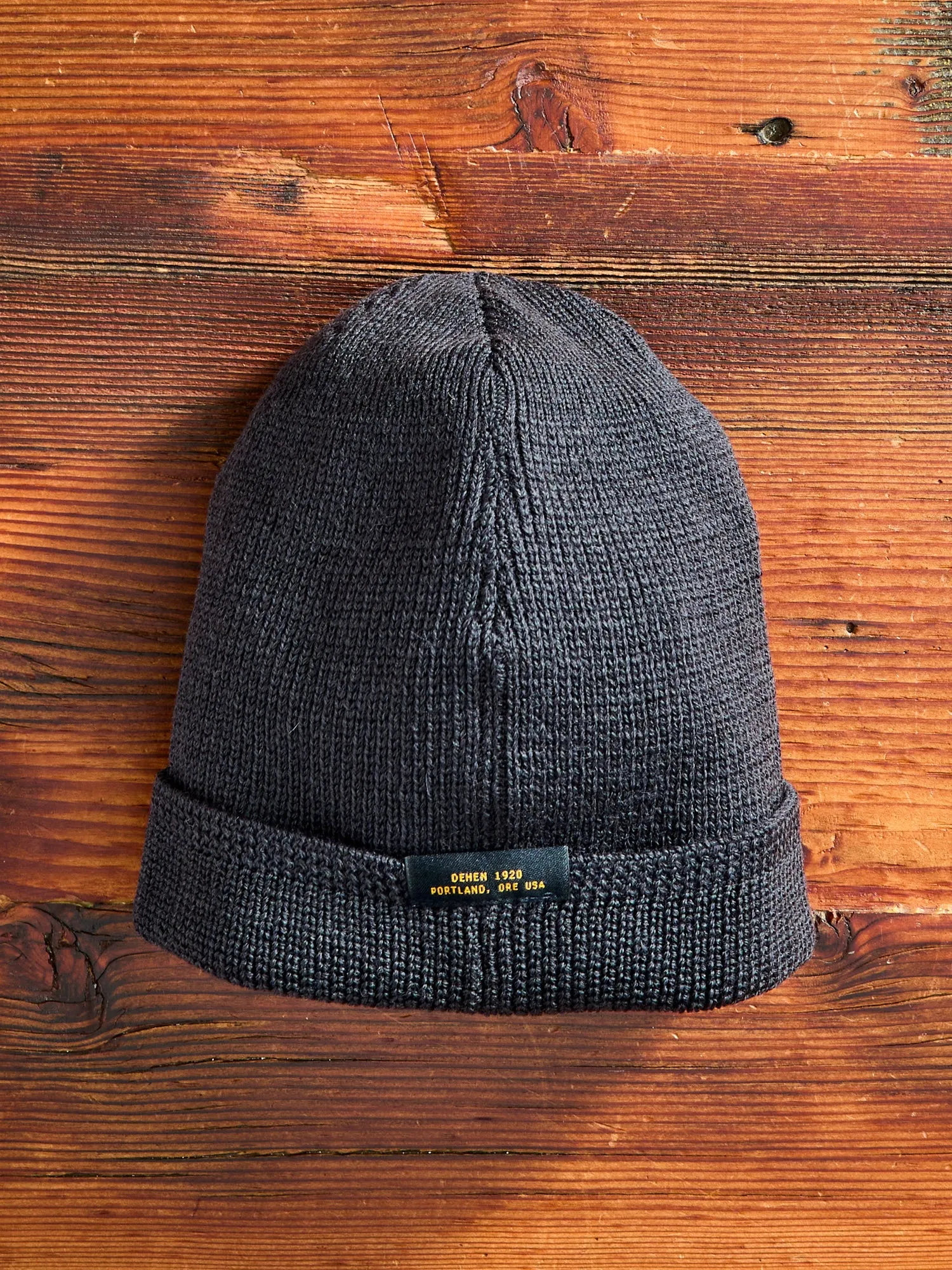 Wool Knit Watch Cap in Dark Charcoal